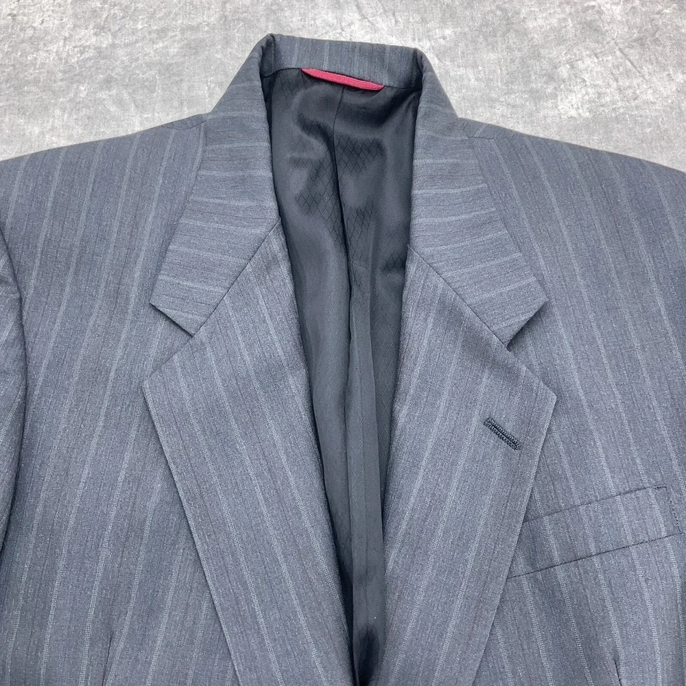 Hart Schaffner & Marx Blazer Men 40 Short Gray Multi Pinstripe Wool USA VTG